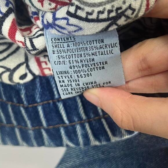 Vintage 80s Current Seen Denim Tapestry Jacket Men Size Small - Picture 8 of 8